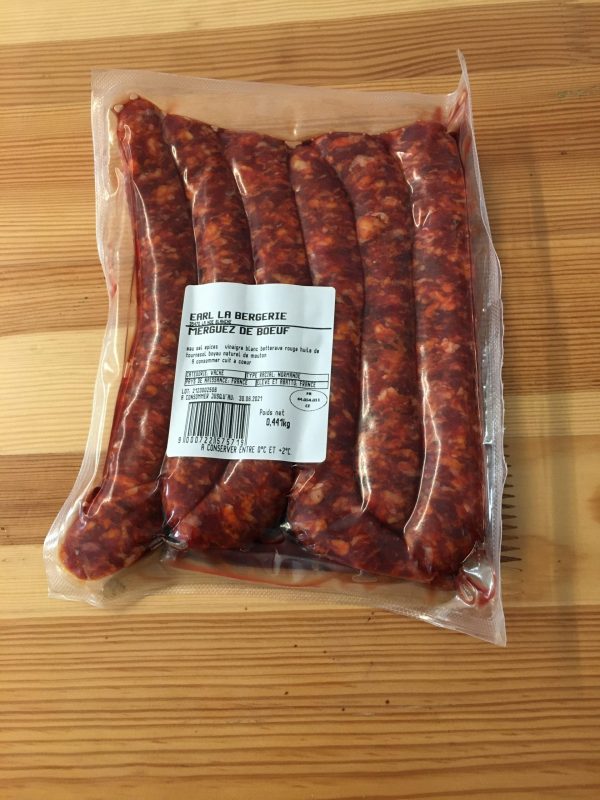 Sauccises de boeuf type merguez